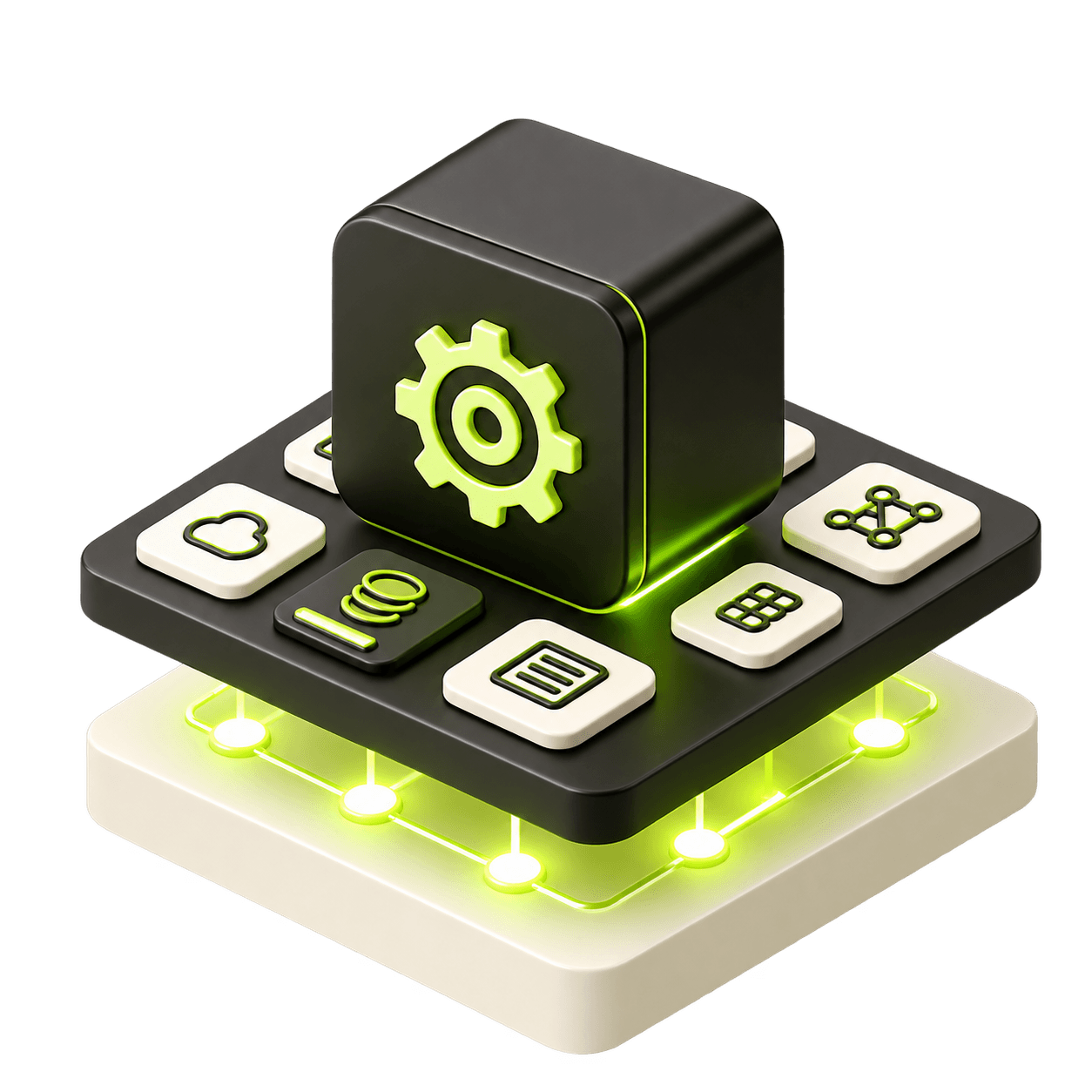 Implementation illustration representing integrated AI systems