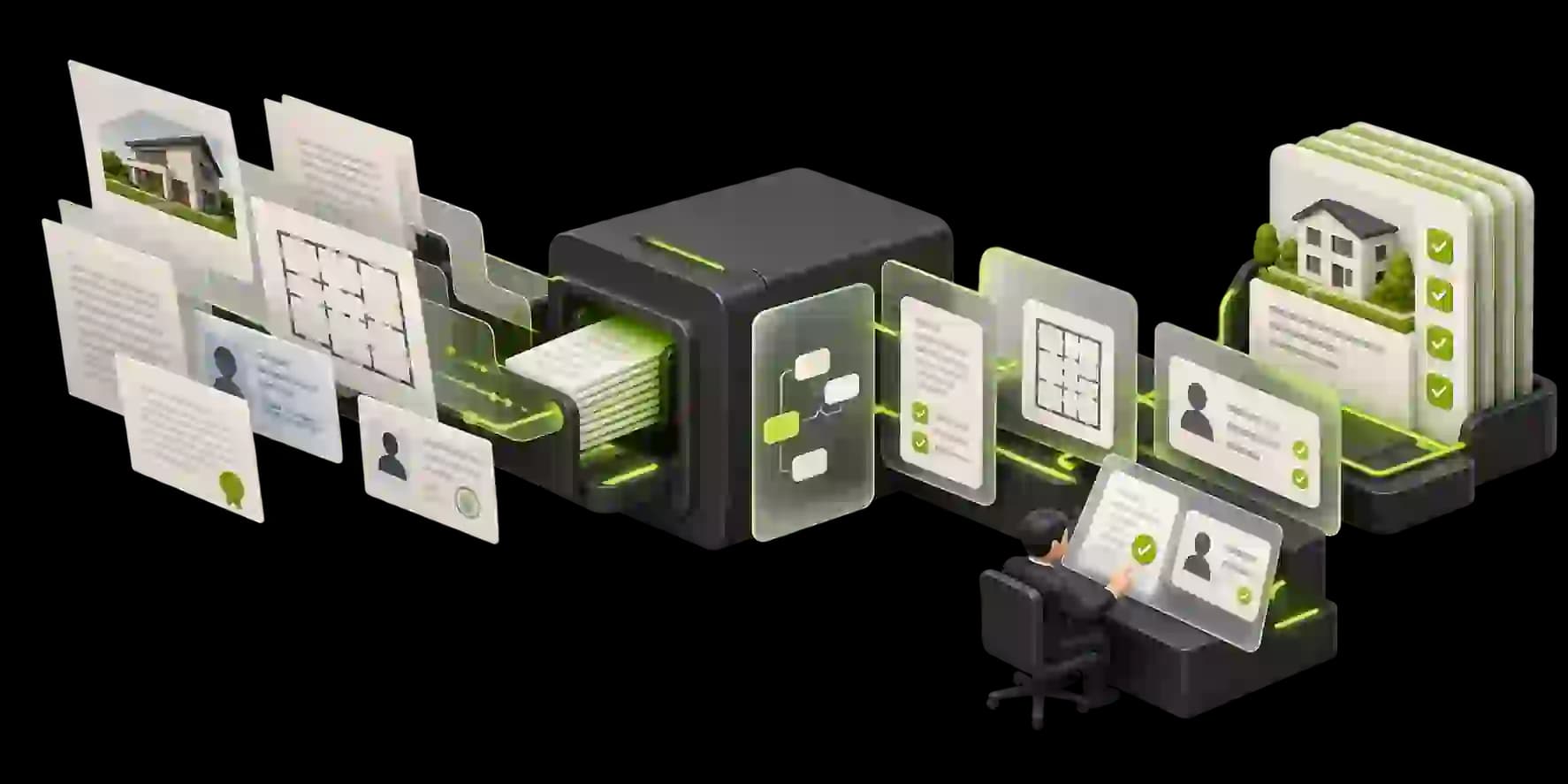 AI Real Estate Document Processing & Verification system illustration