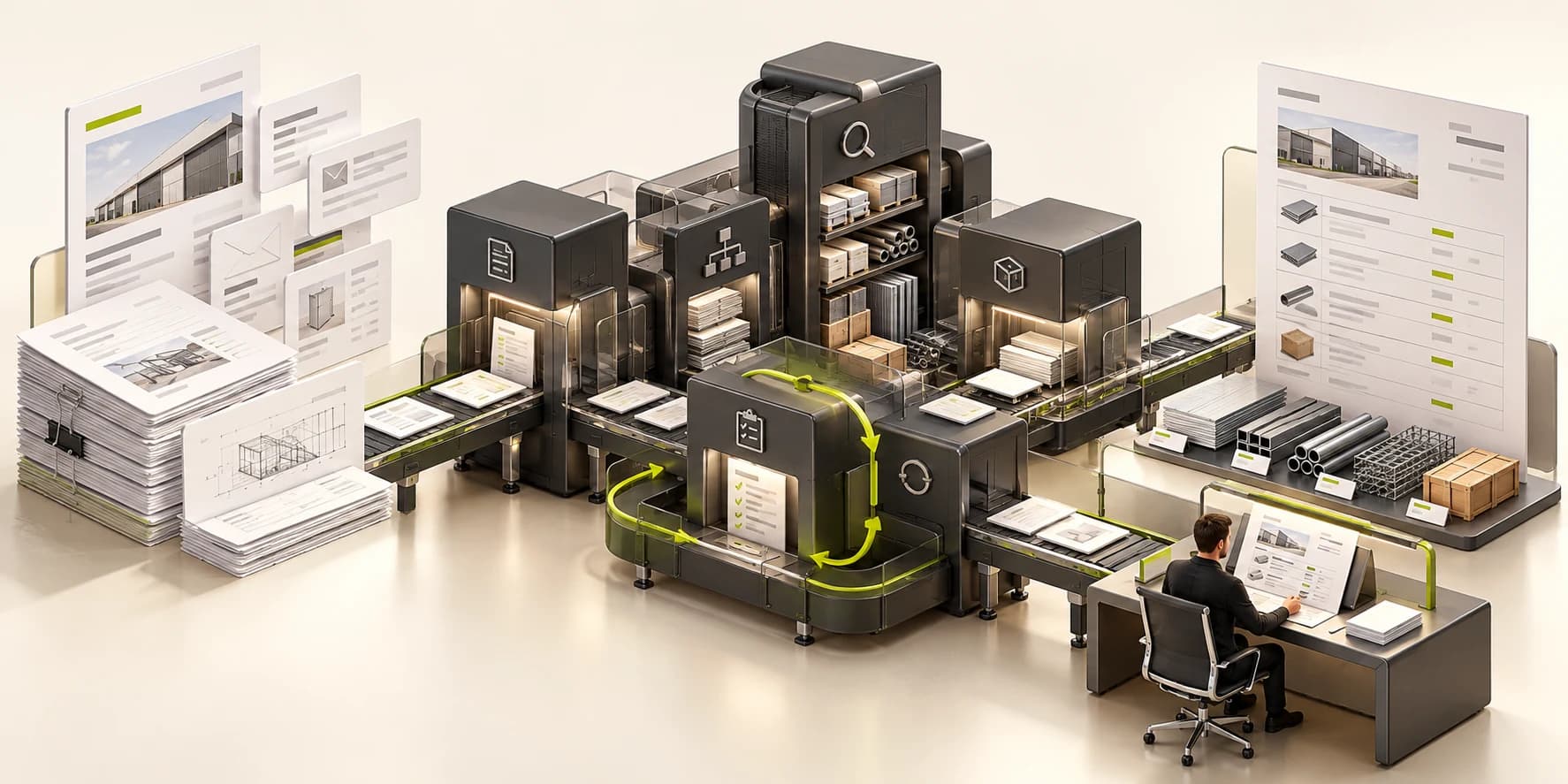 AI-Powered Service Quoting & Order Preparation system illustration